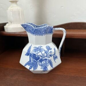 Vintage Copeland Spode Camilla Blue Trasnferware Pitcher